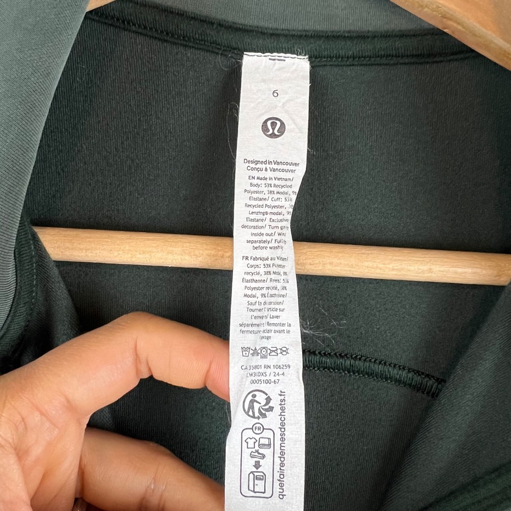 Lululemon Scuba Oversized Half-Zip Pullover Green LW3IDXS Size 6 - Picture 10 of 13